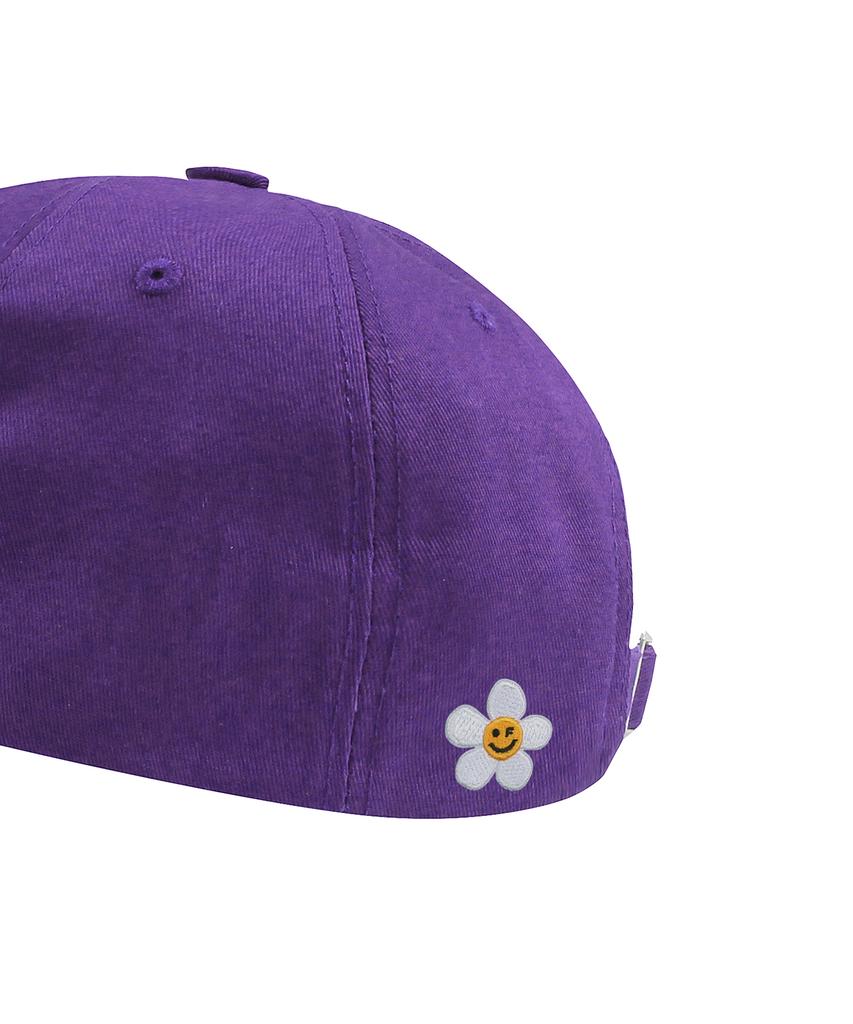 GRAVER [Unisex] Back Small Flower Embroidery Ball Cap_Purple