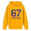 Felpa con Cappuccio per Bambini Divertente Stampa 67 Foderata in Pile Ragazzi Casual Sportiva Felpa con Cappuccio Top