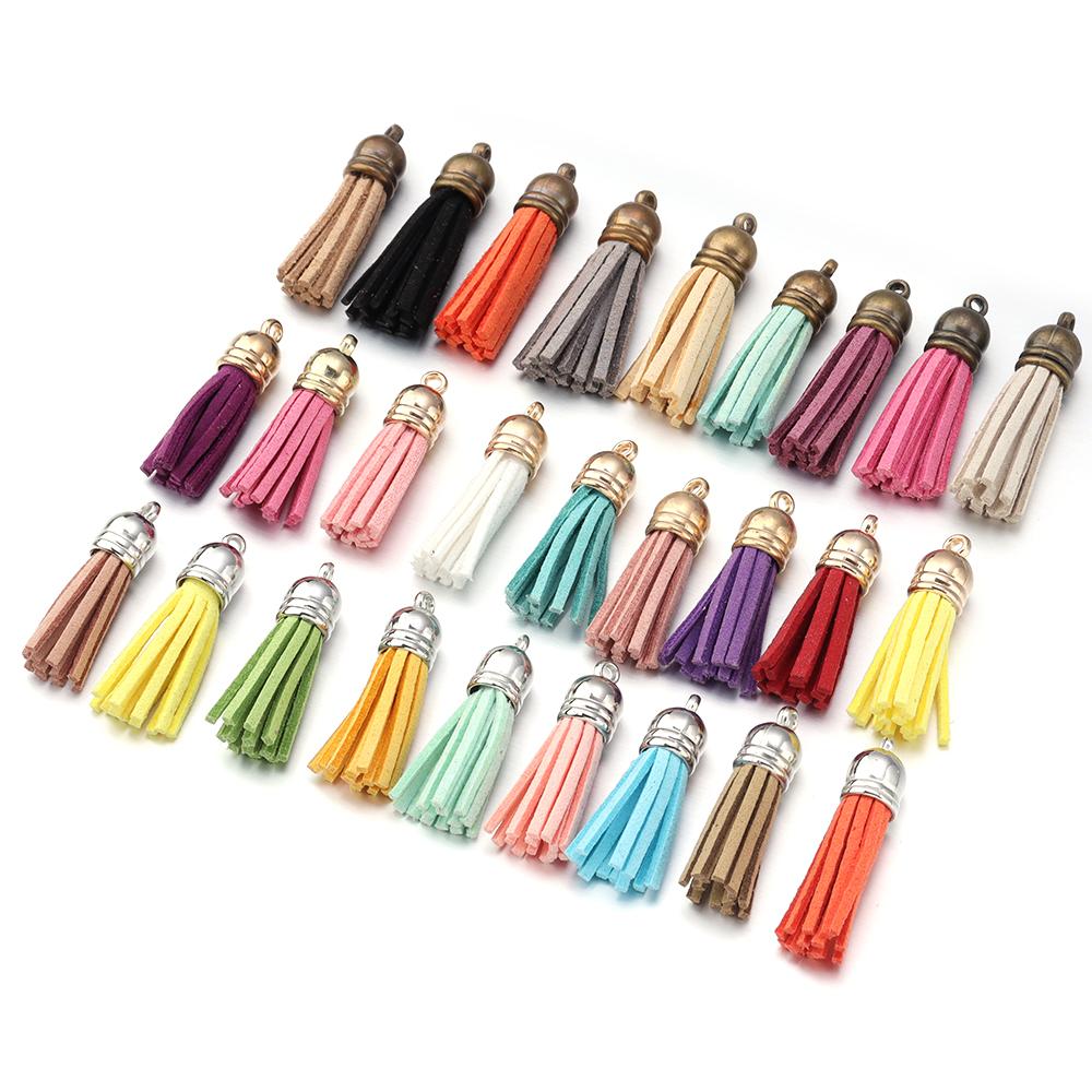 10-20pcs 30/55mm Leather Tassels Vintage Korean Velvet Tassel Fringe For DIY Jewelry Making Crafts Keychain Supplies Accessories