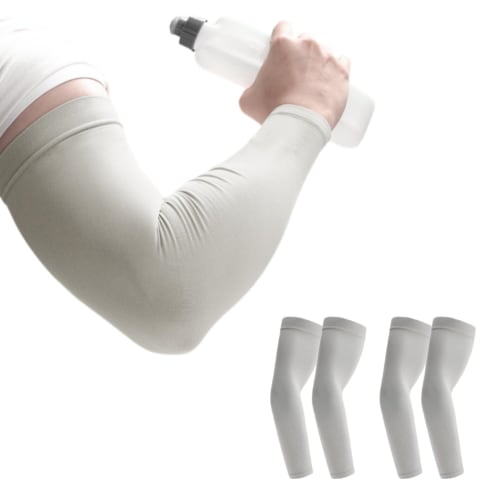 Thieaudio 2 Pairs Men's Arm Covers [-5× Cooling Touch] UV Protection, Cooling, Solid Color, Sweat-Wicking, Quick-Drying, Non-Slip, UPF50+ UV Protectio
