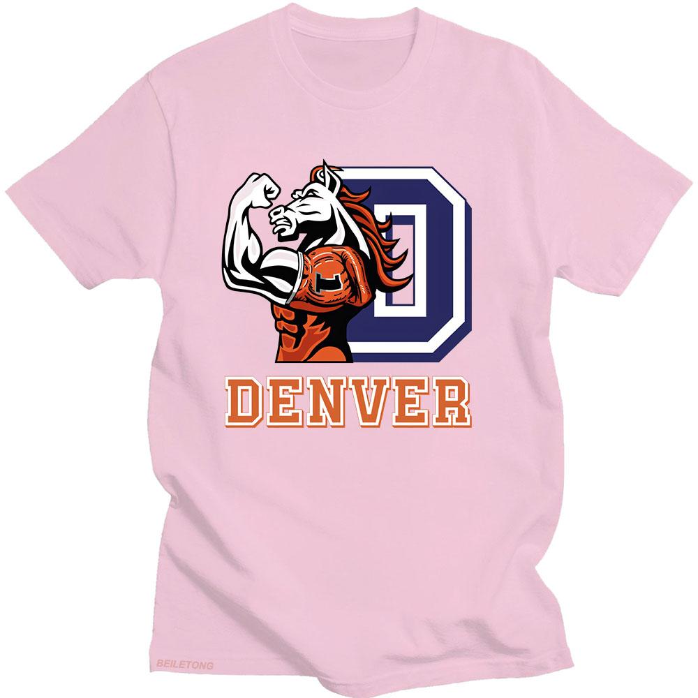 

Футболка Denver Broncos з графічним принтом Harajuku Бавовняна повсякденна футболка з коротким рукавом Футболка для гри з м ячем Ropa Hombre Панк одяг M