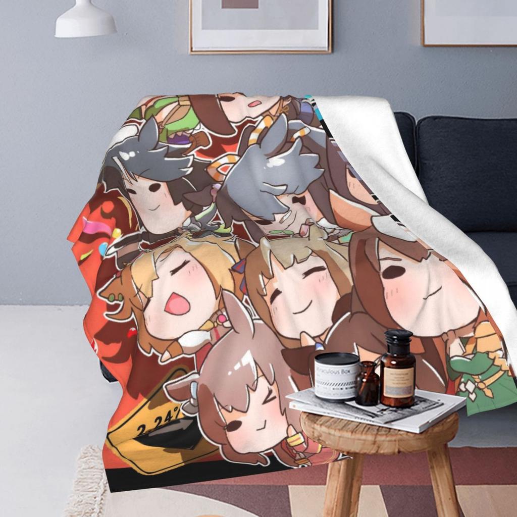 Anime Uma Musume Pretty Derby Blanket Fleece Textile Decor Multi-function Warm Throw Blanket for Sofa Outdoor Bedspreads