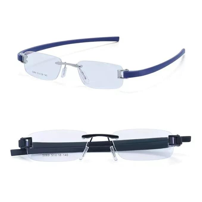 

RSINC Combo Rimless Frame eyeglasses for unisex Silver Blue-Black Black Tag A1 JL156428490386