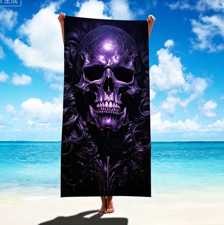 1pc Skeleton Microfiber Beach Towel Super Quick Drying Swimming Towel Beach Blanket Beach Swimming Outdoor Camping Travel Towels