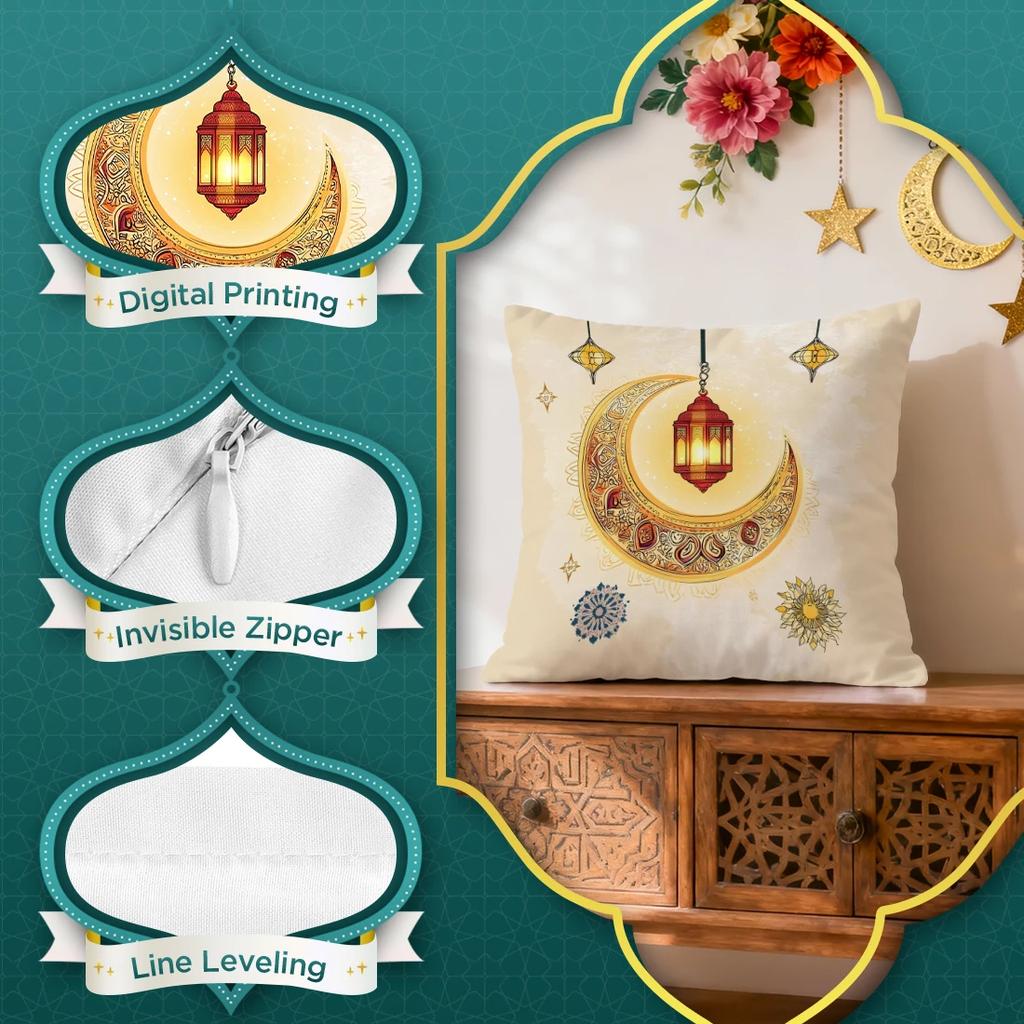 Ramadhan Festival Mandala Decoration Cushions Pillowcase Polyester Cushion Cover Throw Pillow Pillowcover Home Car Sofa Decor