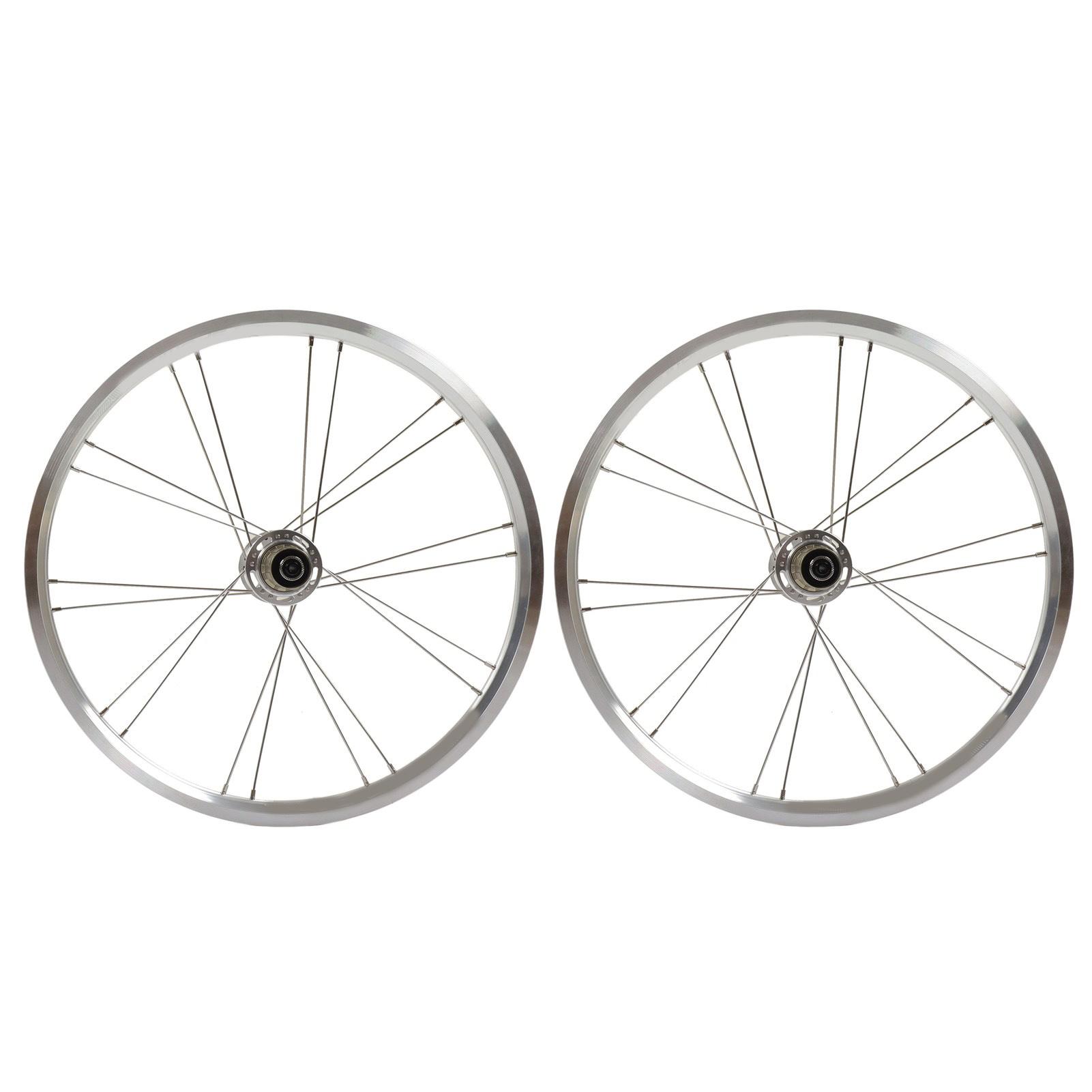 20 Inch 406 Bicycle Wheel Set Aluminum Alloy Mountain Bike Wheelset Front 100mm Back 130mm Silver