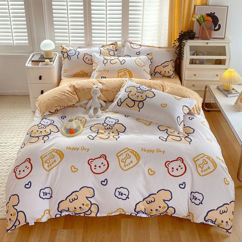 Four-season Universal Four-piece Set, Skin-friendly Cotton Quilt Cover, Bed Sheet, Double Bedding, Dormitory Three-piece Set