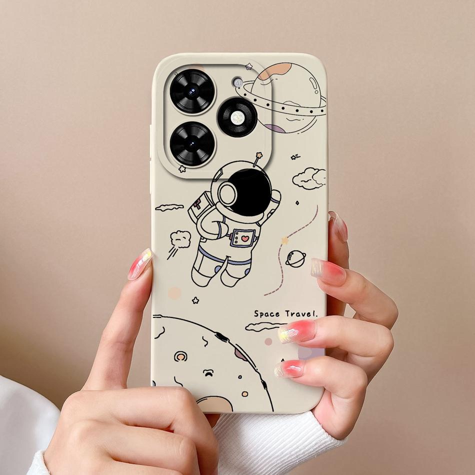 Case For Tecno Spark Go 2024 Cute Pilot Soft Liquid Silicone Upgrade Lens Protection Back Cover For Tecno SparkGo Coque Bumper