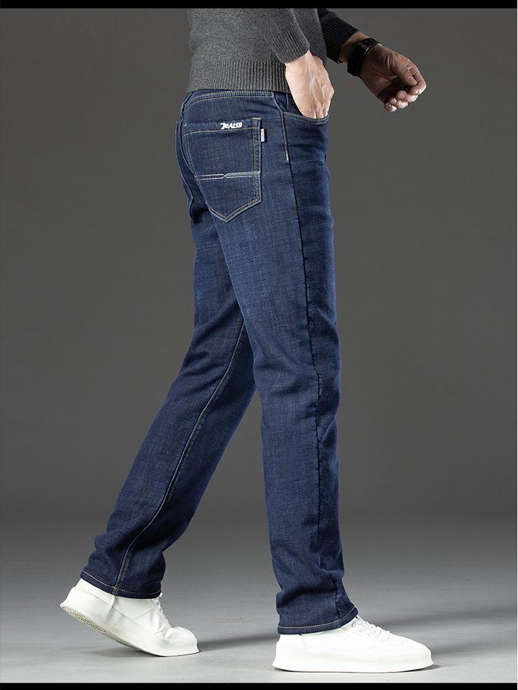Men's Winter Loose Straight-Leg Lambswool Jeans - Business & Trendy Dad Pants
