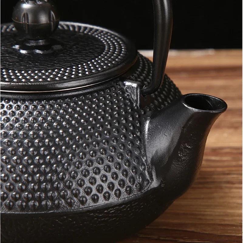 900ML Teapot Iron Tea Pot Tea Kettle Teapot for Boiling Water Kitchen Teaware Drinkware Set Oolong Tabletop Decor Charcoal Stove