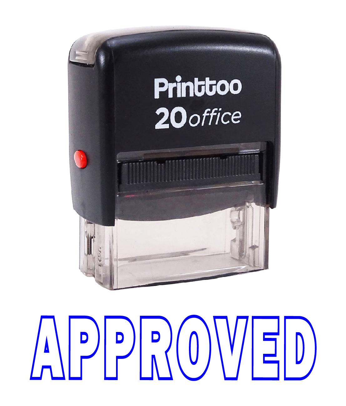 

Printtoo Custom Stamp Self Inking APPROVED Rubber Stamp Office 14 mm x 38 mm (Approx) синій