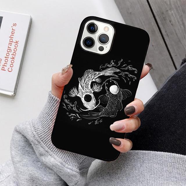 Koi Fish Yin Yang Art Mobile Phone Cases Cover For iPhone 17 Air 16 15 14 12 13 11 Pro MAX apple Plus Coque