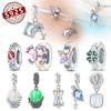 New Copper Moon-Shaped Butterfly Hourglass Zircon Pendant Charms Beads Fit Original Bracelets Diy Jewelry Gift