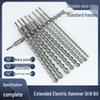 Extended Electric Hammer Drill Bit, Square & Round Shank, for Concrete Piercing - Available in 500mm to 2m Lengths