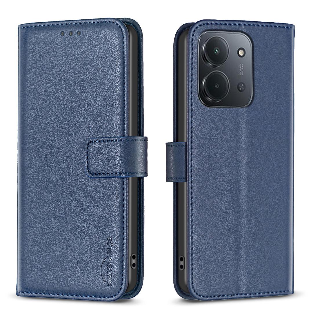 

For Xiaomi Redmi 15C 5G/15C 4G (173mm) Phone Case BINFEN COLOR BF17 Wallet Folio Flip Leather Cover Blue