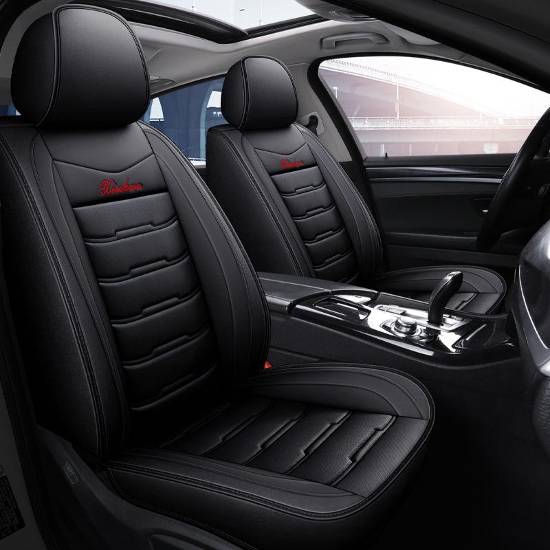 Universal Car Seat Cover Set PU Leather Vehicle Cushion Full Surrounded Protector Pad Anti-Scratch