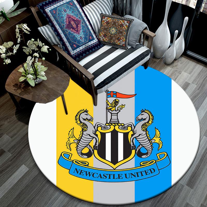 Newcastle United,Round Area Rug,Carpet Rug for Living Room Bedroom Sofa Playroom Decor,Non-slip Floor Mat