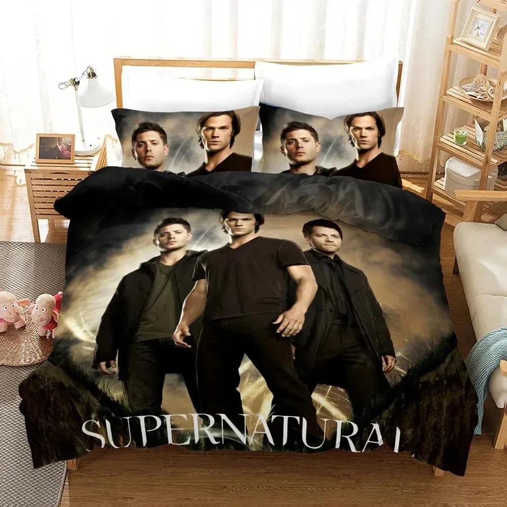 Popular Tv Show Supernatural Bedding Set Comforter 3D Print Fashion Duvet Cover Set Home Textile Decor Queen King Single Size
