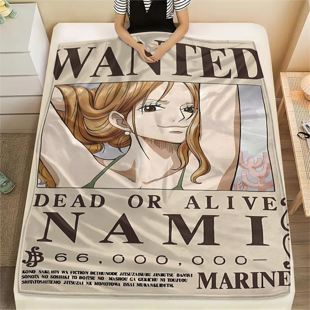 

Плед із фланелі з принтом плаката «Розшукується» з One Piece, Високоякісний, Зручний для всіх сезонів, Декор для дому, Тепло та затишок, Ідеальний для різдвяних подарунків 150cm x 200cm