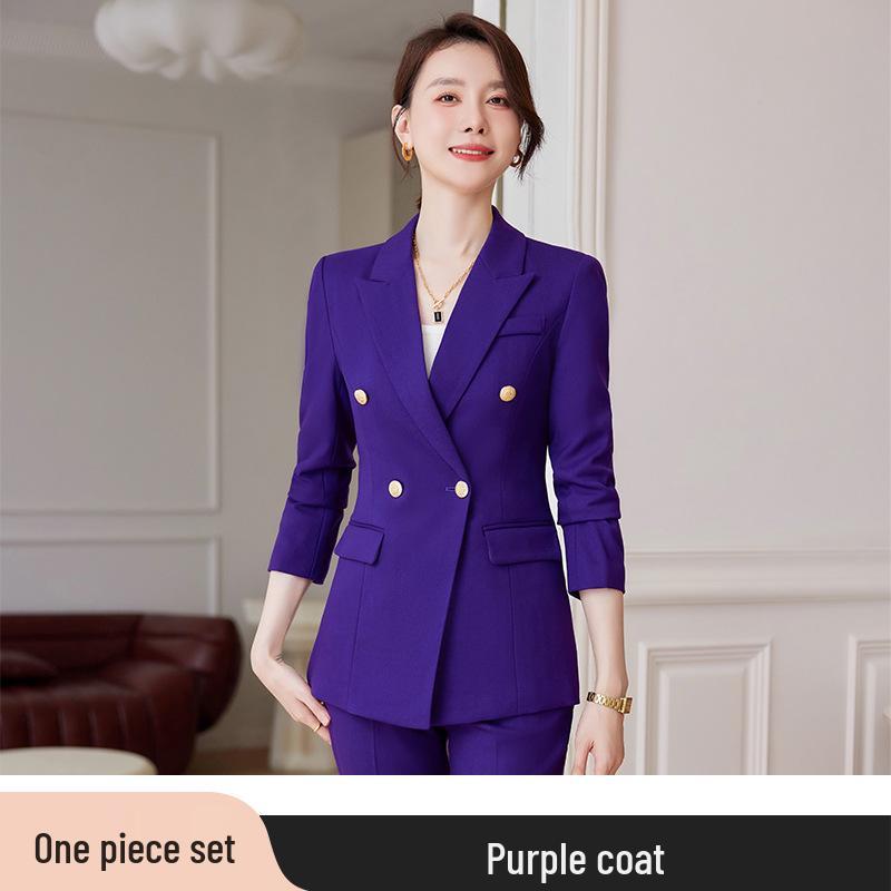 Women's Professional Black Suit Set for Interviews and Work - Formal Spring/Autumn Style