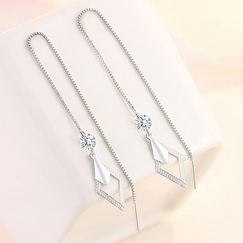 Ohrringe aus 925er Sterlingsilber für Damen, origineller Charme, doppelte Creolen mit Pavé-Zirkonia, feiner Verlobungs- und Jahrestagsschmuck, Geschenk 5355