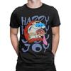 T-shirt Ren And Stimpy Happy Happy Joy Joy T-shirts de Plage Unisexes Coton Col Rond T-shirts Oversize Manches Courtes Y2k Rétro T-shirt