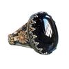 Breiter Unisex-Ring im geschnitzten Felsstil mit Blumenmuster und Schmuck mit künstlichem Edelstein