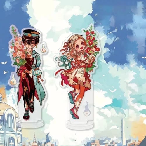 Toilet-Bound Hanako-kun Acrylic Stands, Set of 2, 10cm, with Base, Hanako-kun, Yahiro, Nene, Cosplay Prop, Decorative, Manga, Display, Moe Merchandise