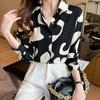 New Spring Printed Trendy Women's Fashion Versatile Tops Fashionable Long-sleeved Floral Shirts