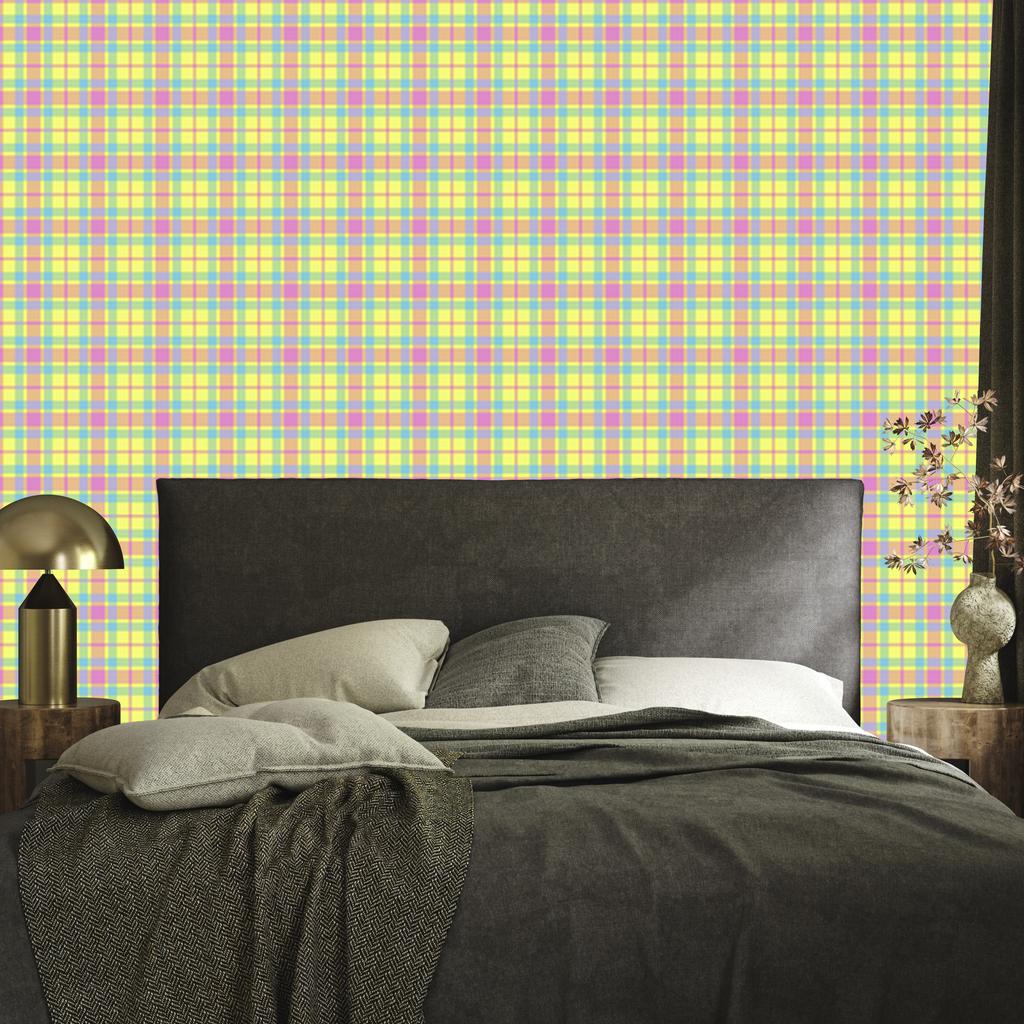 Candy Lattice Wallpaper Cream and Lime for Living Room and Bedroom 50x1000