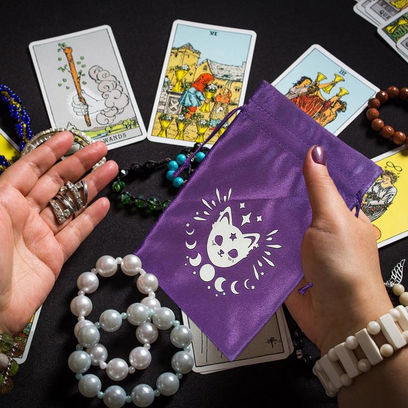 Tarot Drawstring Pouch Velvet Tarot Pouch Multifunctional Tarot Card Holder Tarot & Dice Bag Tarot Accessories Soft Oracle Cards