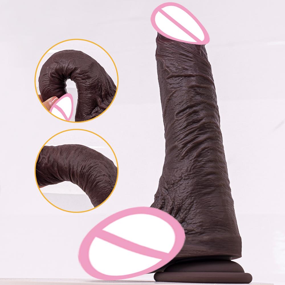 Realistic Soft Dildo Big Glans Cock Double Silicone Penis Vaginal Masturbation Suction Cup Dick Woman Man Anal Sex Toys