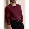 Mens Long Sleeve Crew Neck Fitted Casual Solid Henley T Shirt Top