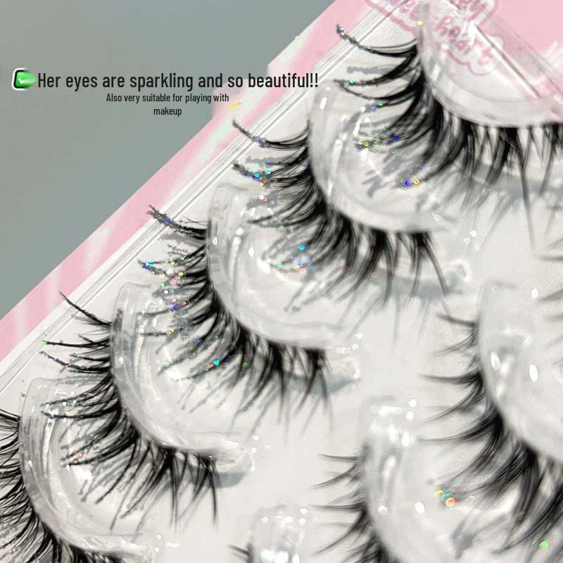 Honig Elfen Fee Strass Falsche Wimpern - Kühl & Klar, Einteilig für Cosplay & Sternenlicht Fotogene Looks