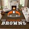 Cleveland Browns Teppich Fußmatte für Wohnzimmer oder Schlafzimmer Schutzmatte unter dem Stuhl Bürodeko Weihnachtsgeschenk Geburtstagsgeschenk