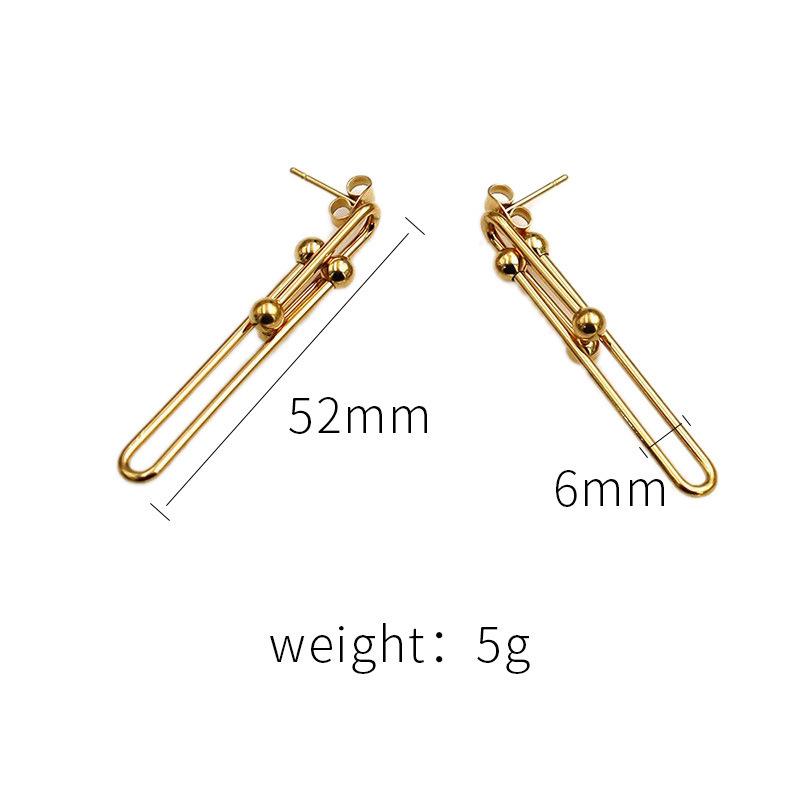 Accessori Orecchini Frangiati a Forma di U Francesi Femminilità Alto Senso Orecchini Piccola Fragranza in Oro 18K Non Sbiadiscono
