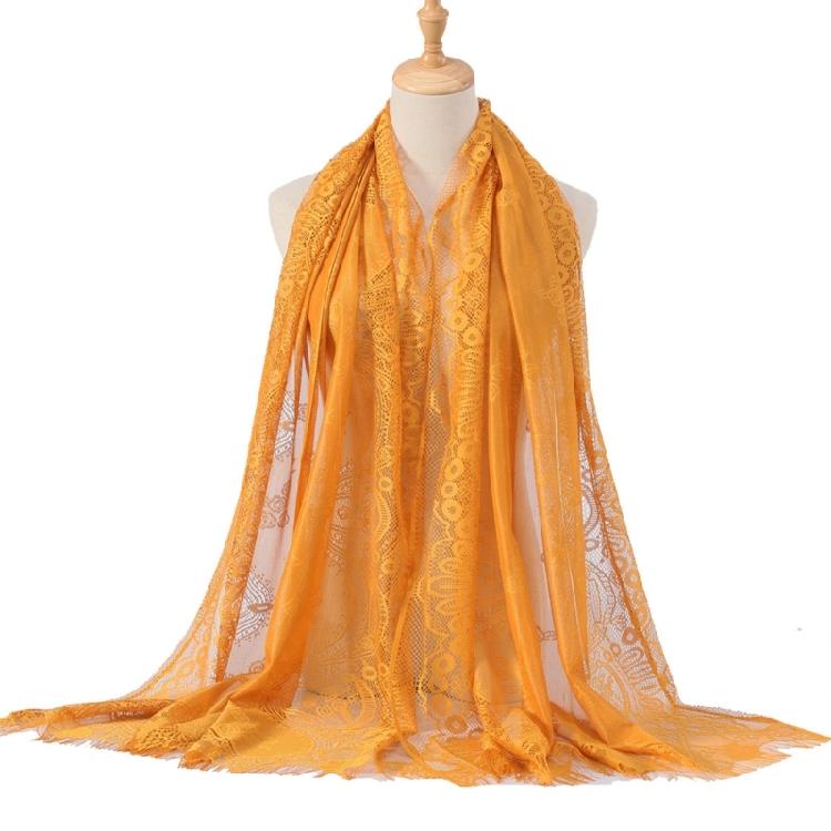 

Lace Flower Pattern Scarf Wrap Shawl Cover For Muslims Evening Gown Accessories Dressingup Shoulder Covering for Women жовтий