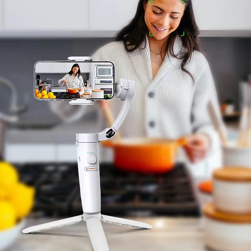 2025 New M2 360 Rotation Gimbal Selfie Stabilizer Selfie Stick Bluetooth Control Tracking Gimbal For Tiktok  Smartphone Live