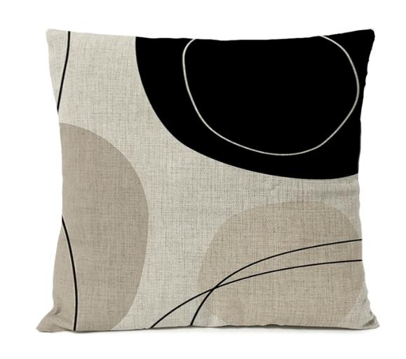 Home Decorative Black Geometric Linen Pillow Cover Boho Bohemia Throw Pillow Art Cushion Decoration Sofa Pillowcase 60x60