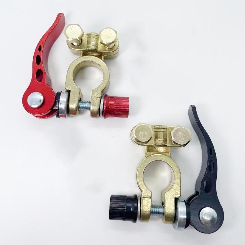 High Conductivity Copper Battery Terminal Clamps with Spring Loaded Clamping for Automotive Electrical Connections 2pcs
