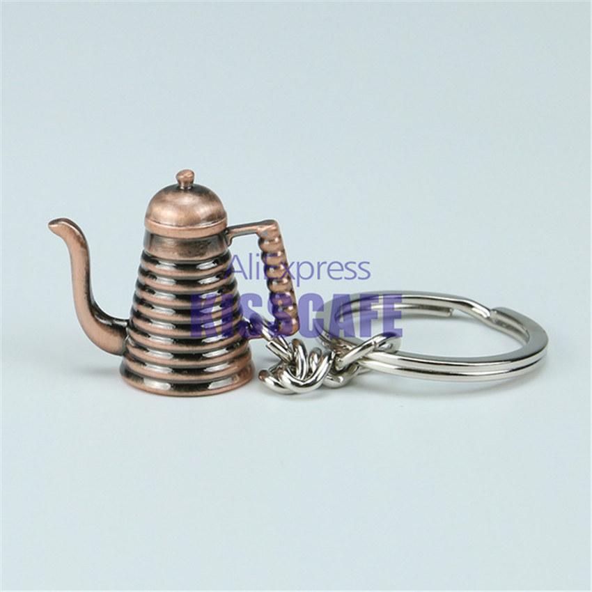 Creative Barista Coffee Tamper Keychain Coffee Machine Handle Moka Pitcher Keyring Portable Coffeeware Espresso Accessories Gift