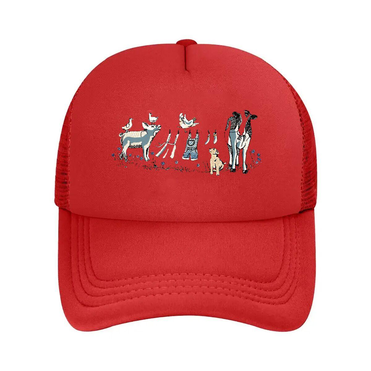 Cute Farm Animal Fabric Mesh Baseball Cap Hip Hop Adjustable