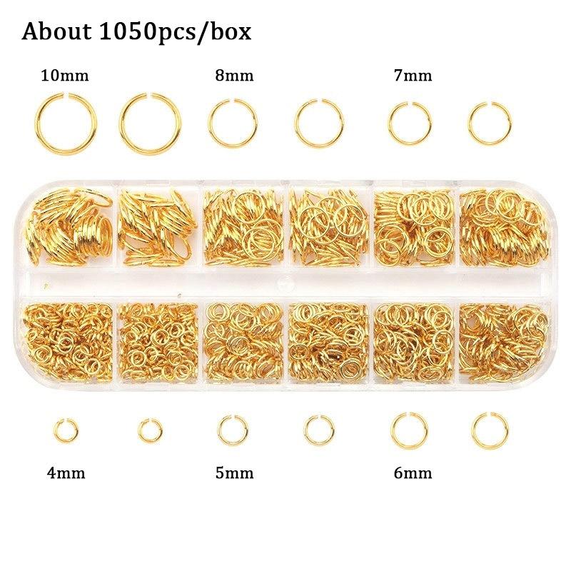 Jewelry Findings Set open jump rings Loose spacer beads Earring hooks Rubber Earring Backs for Jewelry Making DIY handicraft