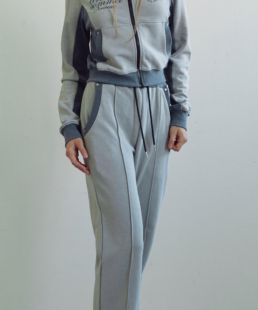 ETRE AU SOMMET Pigment Color Block Track Pants (Grey)