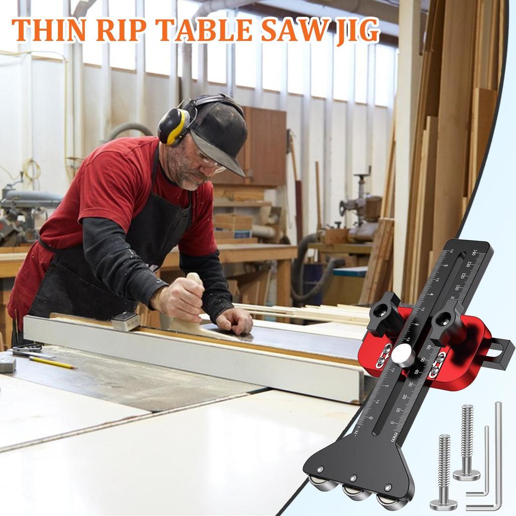 Adjustable Thin Rip Jig Aluminum Alloy Router Table Fence Precision Cutting Guide for Tablesaw Planer Sled Woodwork Accessories