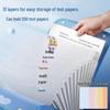 Large Capacity Multilayer A4 Accordion Folder: Clear, Subject-Divided Storage Bag for Students