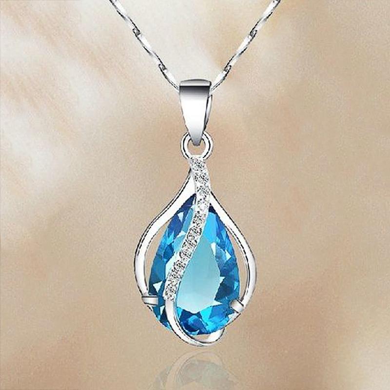 Gorgeous Cubic Zirconia Pendant Necklace for Women Temperament Elegant Lady's Accessories Wedding Engagement Love Jewelry