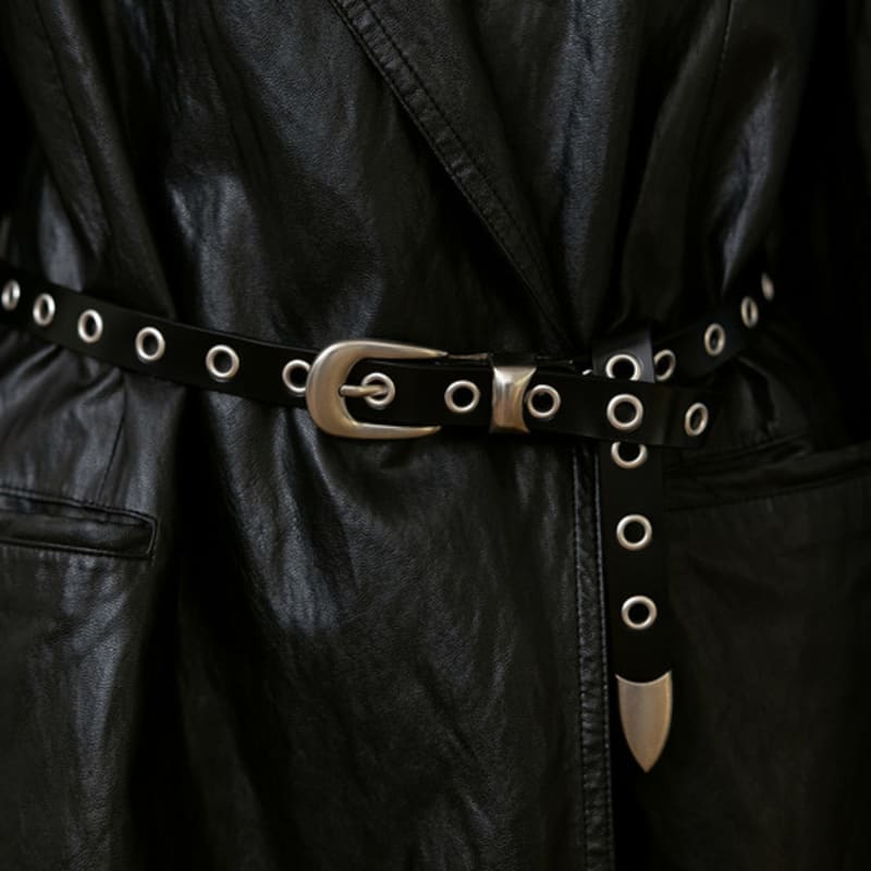 

TATIANA BT8072 Западный ремень из коровьей кожи с наконечником-люверсом 18 мм BLACK