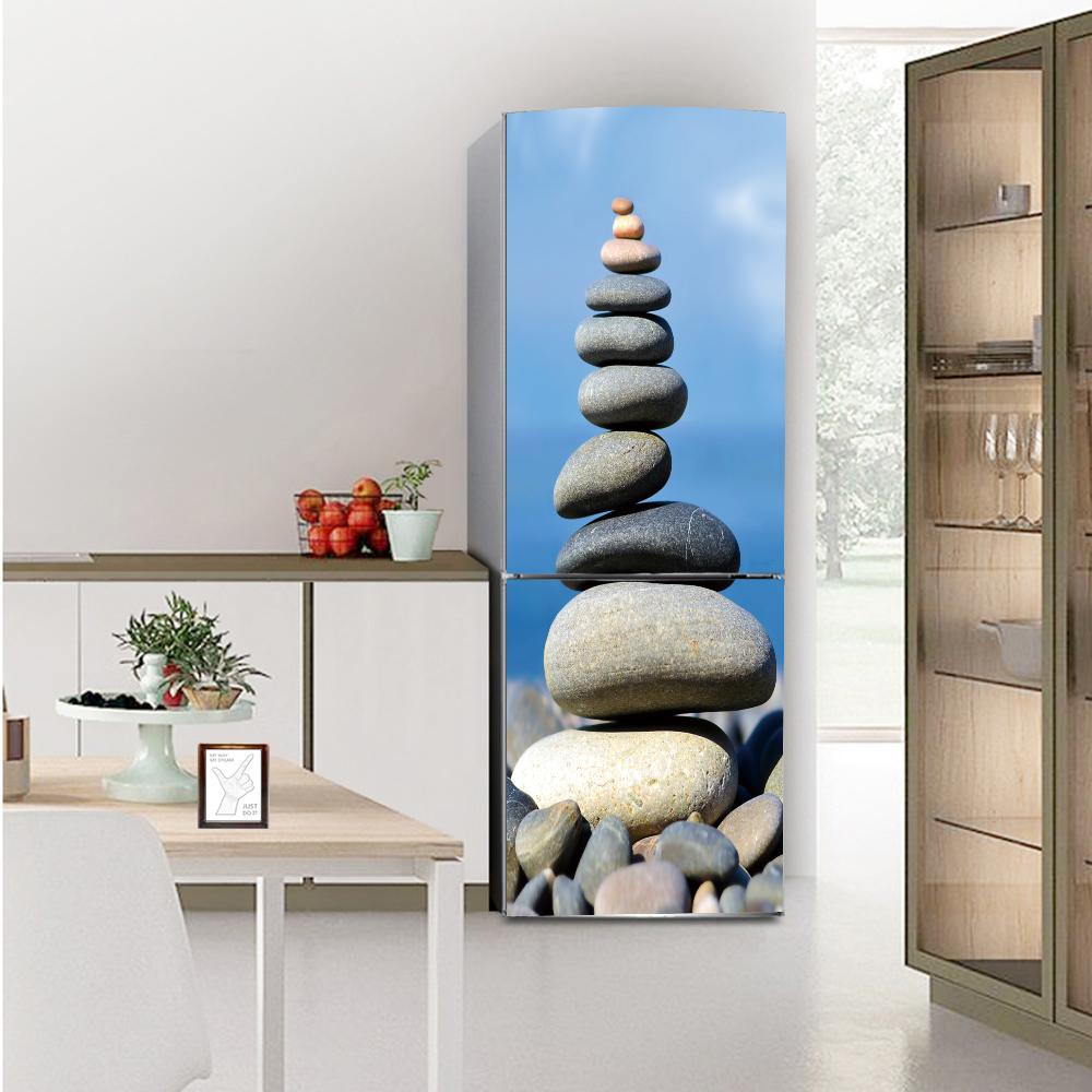 DIY Nature Landscape Fridge Wallpaper Vinyl Sticker 3D Forest Flower Refrigerator Decal Self-adhesive Kitchen Home Renovation Mural Poster Art Film