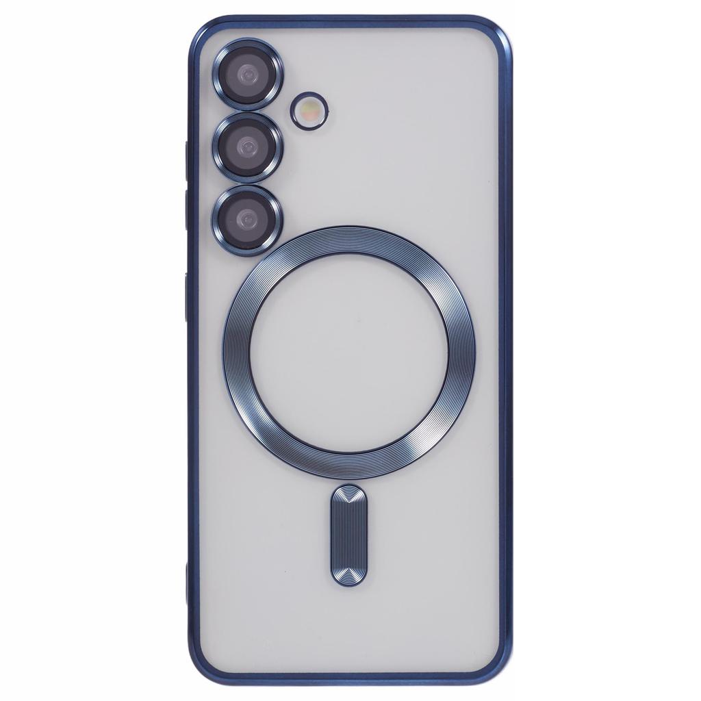 For Samsung Galaxy S25 Magnetic Case Electroplated TPU Phone Cover with Lens Film